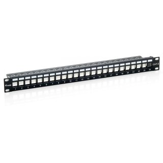 Equip Patchpanel 24x Cat6 19" FTP 1HE Keystone Montage sw