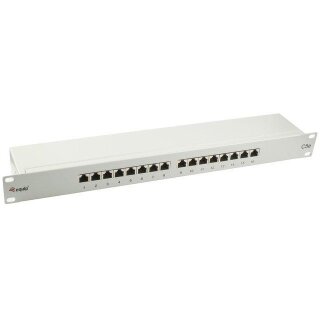 Equip Patchpanel 16x RJ45 Cat5e 19" FTP 1HE hellgrau