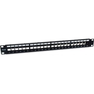 Equip Patchpanel 24x Cat6A 19" FTP 1HE Keystone Montage sw
