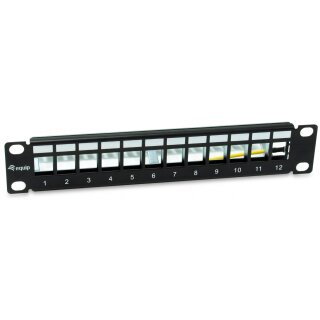 Equip Patchpanel 12x Cat6A 10" FTP 1HE Keystone Montage sw