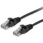 Equip Patchkabel Cat6 U/UTP 2xRJ45 10.00m schwarz Polybeutel