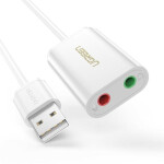 UGREEN USB-A To 3.5mm External Stereo Sound Adapter White...