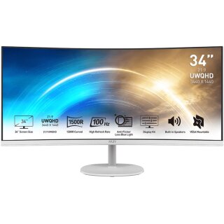 MSI PRO MP341CQWDE 86cm (34") VA UWQHD 4ms 100Hz