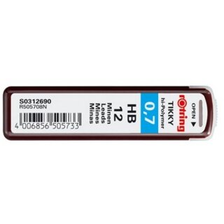 ROTRING Feinmine Dose Feinminen 12 Stück 0.7 HB