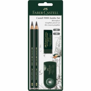 FABER-CASTELL Bleistift Castell 9000 Jumbo Set BK