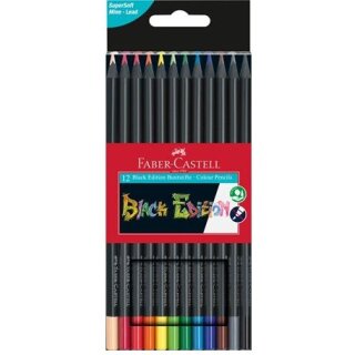 FABER-CASTELL Buntstifte Black Edition 12er Kartonetui