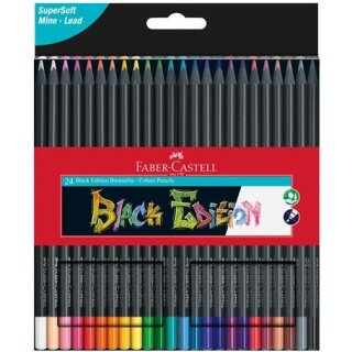 FABER-CASTELL Buntstifte Black Edition 24er Kartonetui