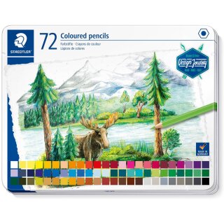 STAEDTLER "Design Journey" Metalletui mit 72 Farbstiften