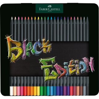FABER-CASTELL Buntstifte Black Edition 24er Metalletui