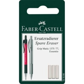 FABER-CASTELL Ersatzradierer DBS Grip Matic BK 3x