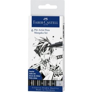 FABER-CASTELL Tuschest. Pitt Artist Pen Manga 6x schw.