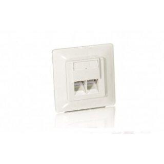 Equip Unterputzdose +Frontplatte 2xRJ45 Cat5e 45° RAL 1013
