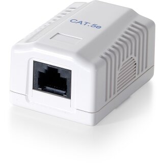 Equip Aufputzdose Cat6 1xRJ45 UTP Premium RAL 9010 Reinweiß Polybeutel