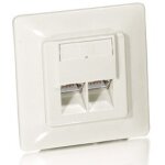 Equip RJ45 Dose 2xRJ45 Cat5e Inputz RAL 9010 Reinweiß