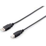 Equip USB Kabel 2.0 A-B St/St 1.00m schwarz Polybeutel