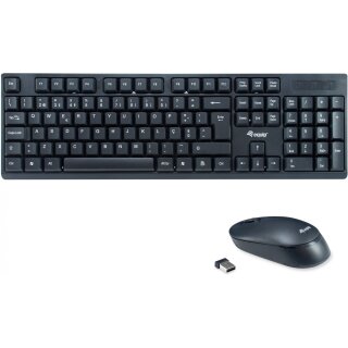 Equip Wireless Tastatur + Maus. Layout portugiesisch schwarz