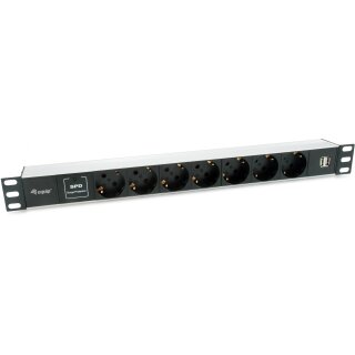 Equip Steckdosenleiste 19"(1HE)7fach Schuko16A.1.8m Kabl. si