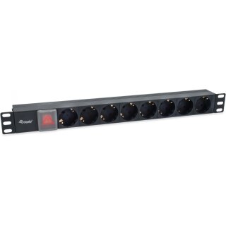 Equip Steckdosenleiste 19"(1HE)8fach IEC C14 1.8m Schalt. sw