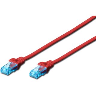 DIGITUS Patchkabel RJ45 U/UTP Cat5e 5.00m rot Hebelschutz