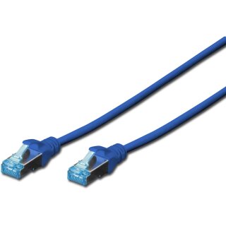 DIGITUS Patchkabel RJ45 SF/UTP Cat5e 0.50m blau Hebelschutz Polybeutel