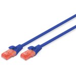 DIGITUS Patchkabel RJ45 U/UTP Cat6 0.50m blau Hebelschutz...