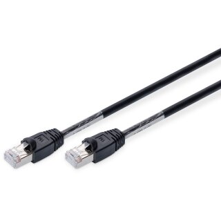 DIGITUS Patchkabel Cat6 S/FTP 2xRJ45 1.0m schwarz Outdoor