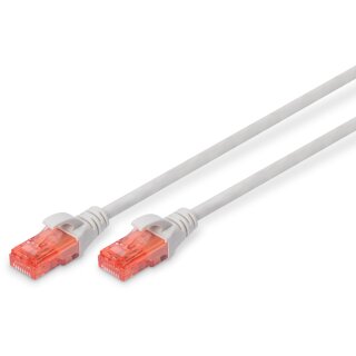 DIGITUS Patchkabel Cat6 U/UTP 2xRJ45 10.0m grau Hebelschutz