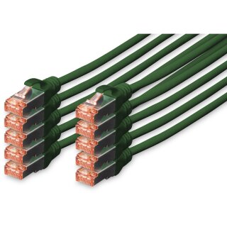 DIGITUS CAT 6 S/FTP Patchkabel. 10 Stück. 2m. grün