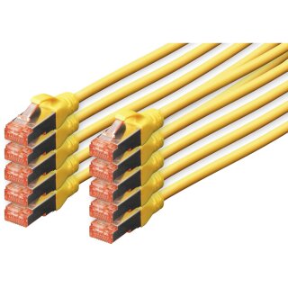 DIGITUS CAT 6 S/FTP Patchkabel, 10 Stück, 2m, gelb