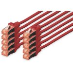 DIGITUS CAT 6 S/FTP Patchkabel. 10 Stück. 0.5m. rot