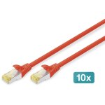 DIGITUS CAT 6A S/FTP Patchkabel. 10 Stück. 1m. rot