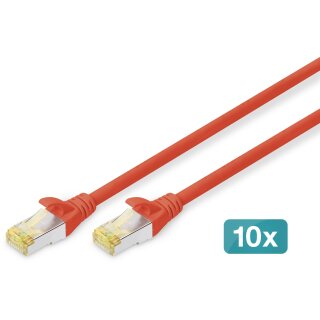 DIGITUS CAT 6A S/FTP Patchkabel, 10 Stück, 2m, rot