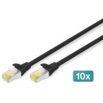 DIGITUS CAT 6A S/FTP Patchkabel. 10 Stück. 3m. schwarz