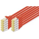 DIGITUS CAT 6A S/FTP Patchkabel. 10 Stück. 3m. rot