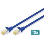 DIGITUS CAT 6A S/FTP Patchkabel. 10 Stück. 5m. blau