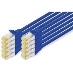 DIGITUS CAT 6A S/FTP Patchkabel. 10 Stück. 0.25m. blau