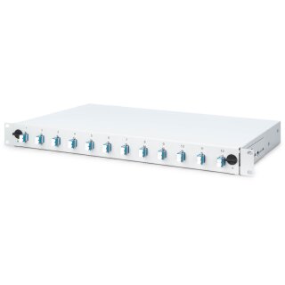 DIGUTUS LWL Spleißbox 1HE bestückt 12x LC DX OS2 grau