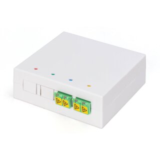 DIGITUS FTTH Gehäuse mit 2 x LC/APC DX Kupplung mit Shutter