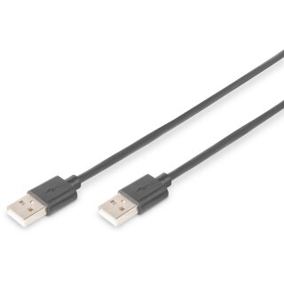 DIGITUS USB 2.0 Anschlusskabel Typ A -A St/St 1.8m. sw