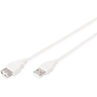 DIGITUS USB 2.0 Verlängerungskabel Typ A -A St/Bu 1.8m.beige