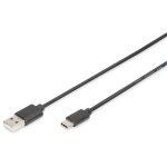 DIGITUS USB 2.0 Anschlusskabel Typ C -A St/St 1.0m. sw