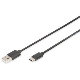 DIGITUS USB 2.0 Verbindungskabel Typ C -A St/St 1.8m. sw