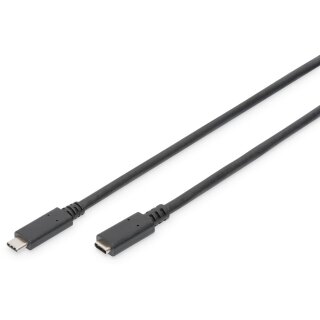 DIGITUS USB 2.0 Verlängerungskabel Typ C -C St/Bu 2.0m. sw