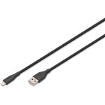 DIGITUS USB 2.0 Kabel Typ A-Lightning Silikon 1m MFI schwarz