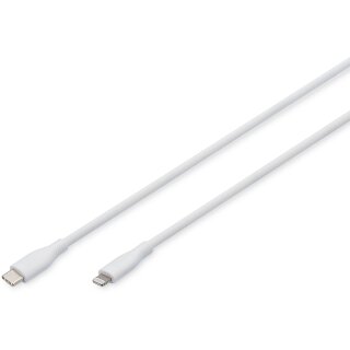 DIGITUS USB 2.0 Kabel Typ C-Lightning Silikon 0.5m MFI weiß
