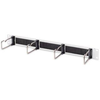 DIGITUS Kabelrangierpanel Stahlbügeln+Bürstenleiste 19" 1HE