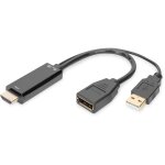 DIGITUS 4K HDMI Adapter - HDMI auf DisplayPort 0.2m schwarz