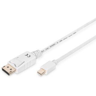 DIGITUS DisplayPortKabel miniDP -> DPort St/St 2m 1.1a weiß Polybeutel
