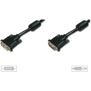DIGITUS DVI Verlängerungskabel. 5m. schwarz