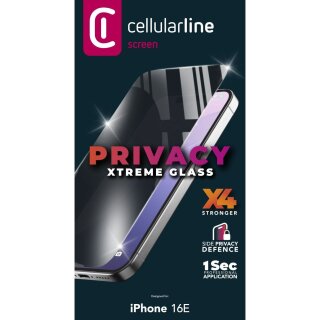 Cellularline Xtreme Glass Privacy fr Apple iPhone 16e
